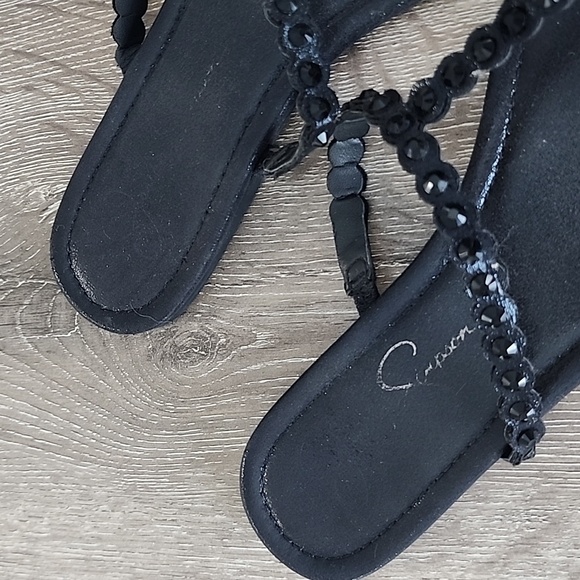 Jessica Simpson Karlee Thong Flat Sandals Black 8M - Picture 4 of 7